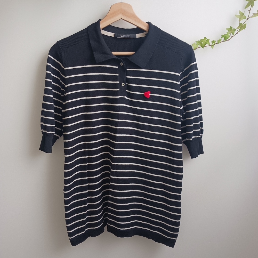 Scotch & Soda Striped Polo T-shirt